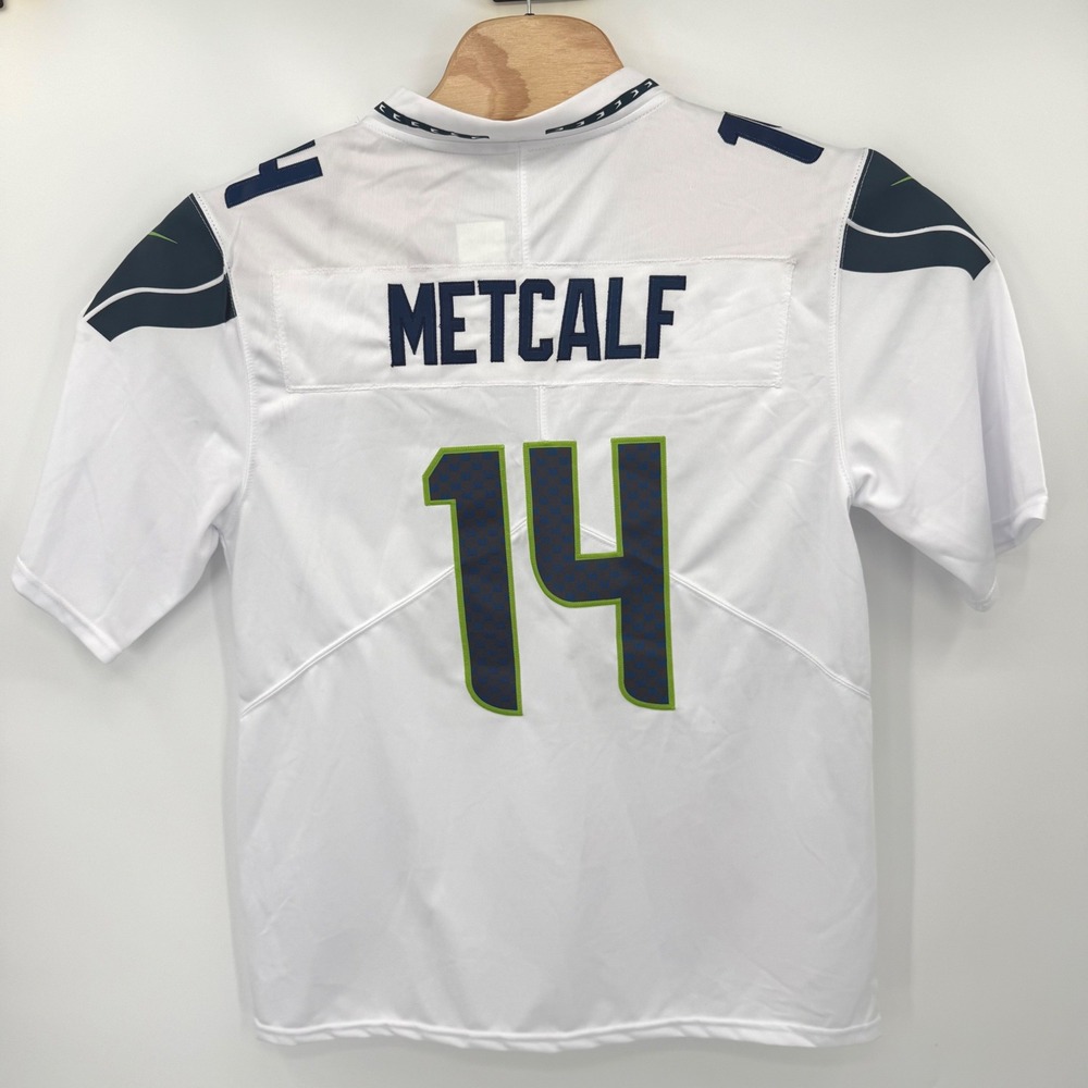 Nike‎ Jersey Mens M White DK Metcalf Seattle Seahawks #14 NFL On Field Athletic